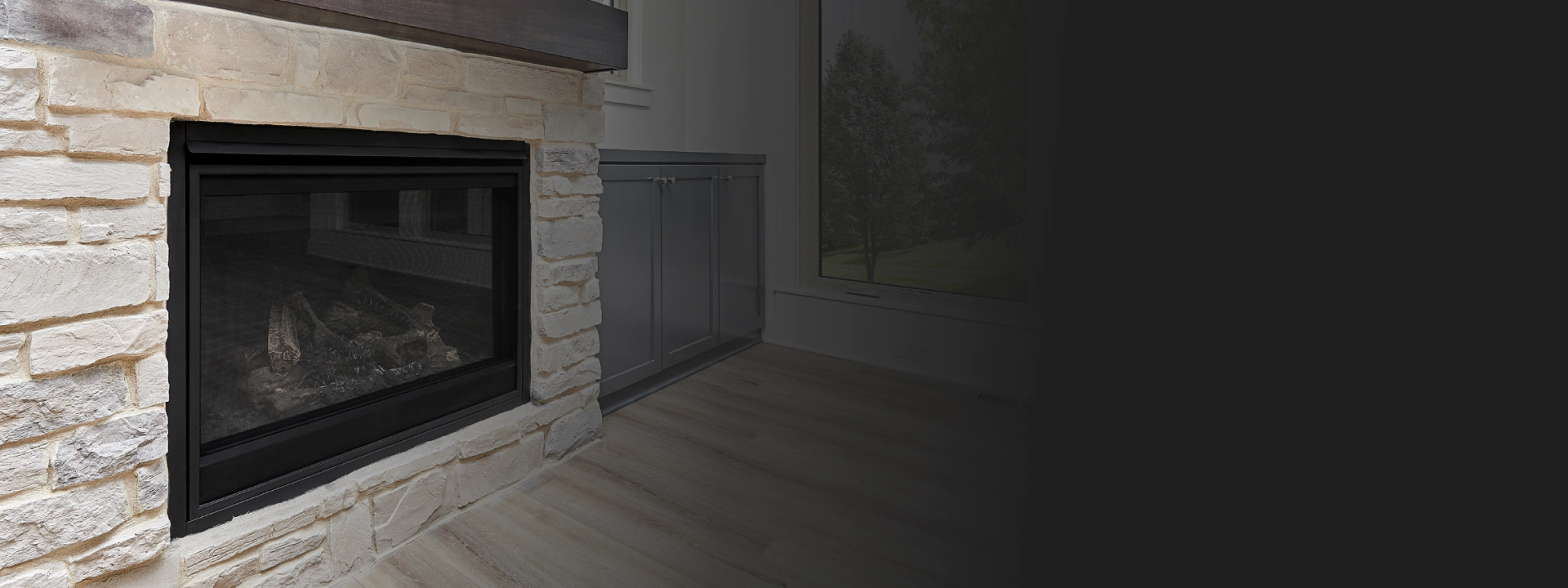 fireplace with wood logs